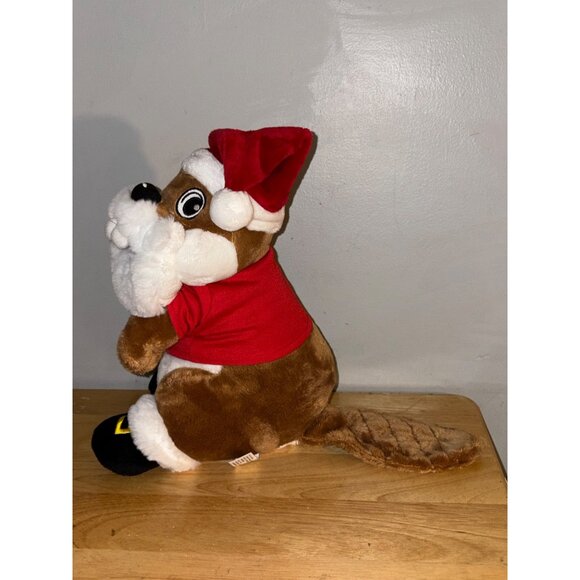Buc-ees Bucees Christmas Beaver Plush Toy Santa Hat & Red Shirt Stuffed Animal - Picture 3 of 8